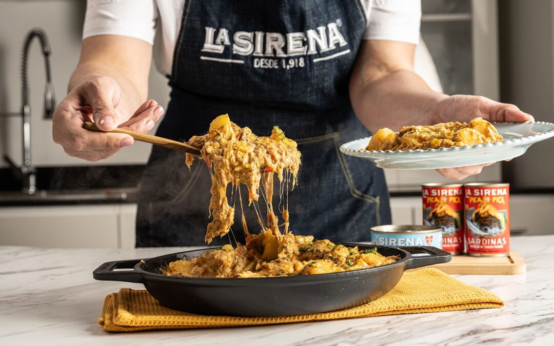 Papas bañadas con crema de Atún y Sardinas
