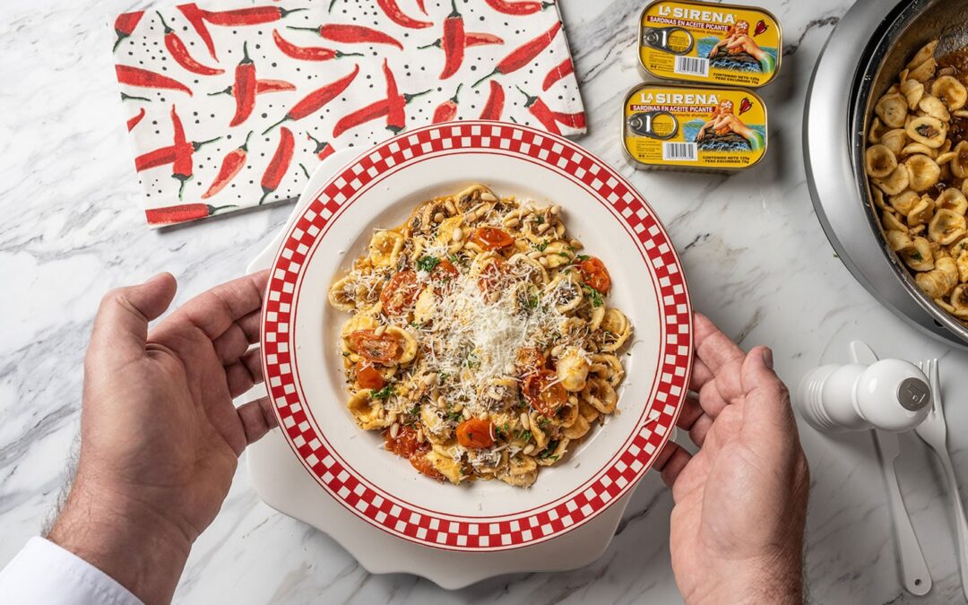 Pasta con Sardinas en aceite picante