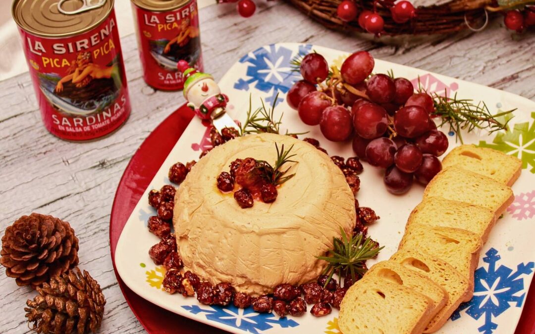 Esfera de queso con sardinas